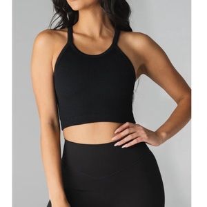 Vitality (Balance Athletica) Black Ribbed Crop Synergy Tank